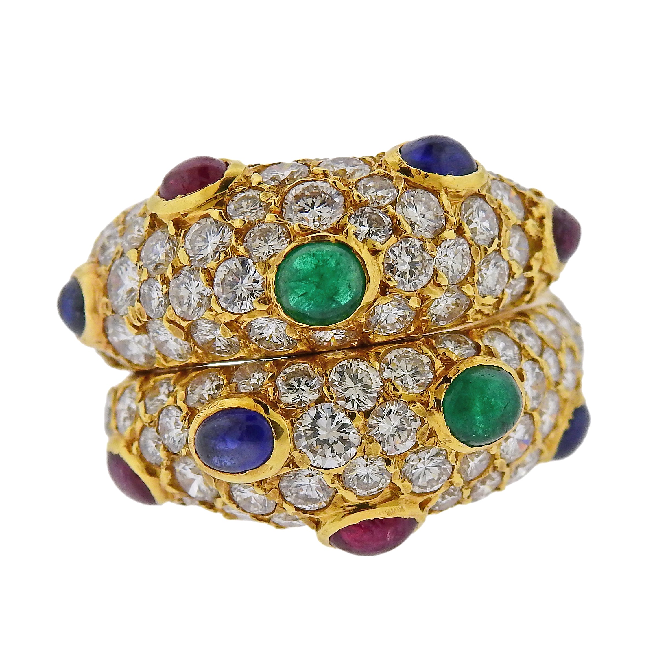Diamond, Gold, Steel Ring, Fred, Paris.  Estate Jewelry Rings